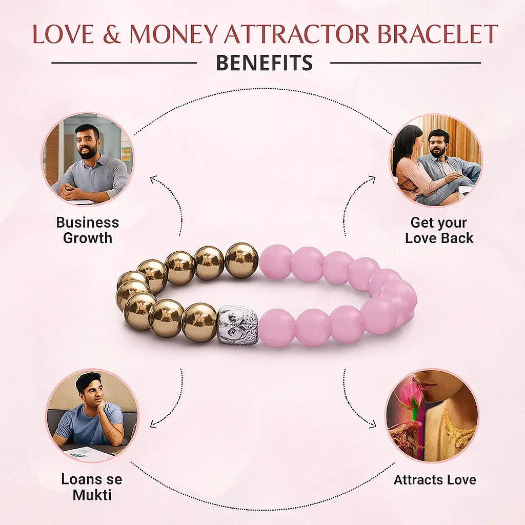 💖✨ Success & Romance Attractor Bracelet – Rose Quartz, Pyrite ✨💛
