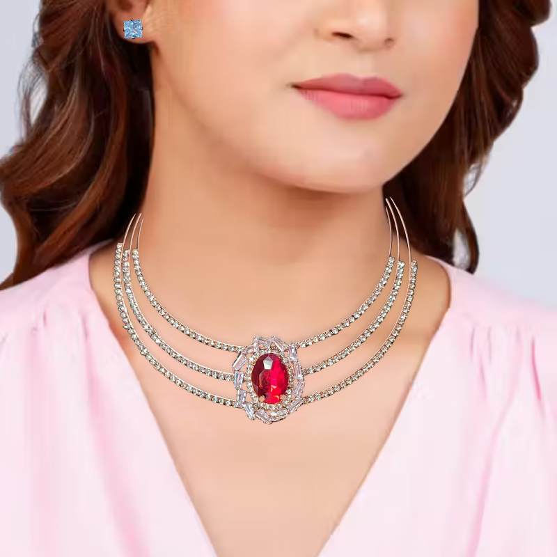 💫 Triple Shine! 3-Layer Glossy Choker 🌟 | Perfect for Parties & Glam Looks 💃