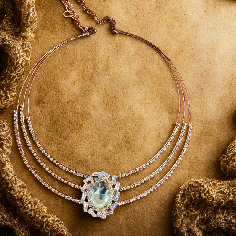 💫 Triple Shine! 3-Layer Glossy Choker 🌟 | Perfect for Parties & Glam Looks 💃