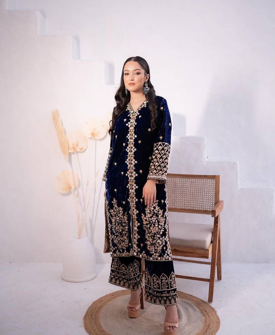 ✨ PRESENTING OUR NEW LUXURY VELVET KURTI–PLAZZO SET ✨