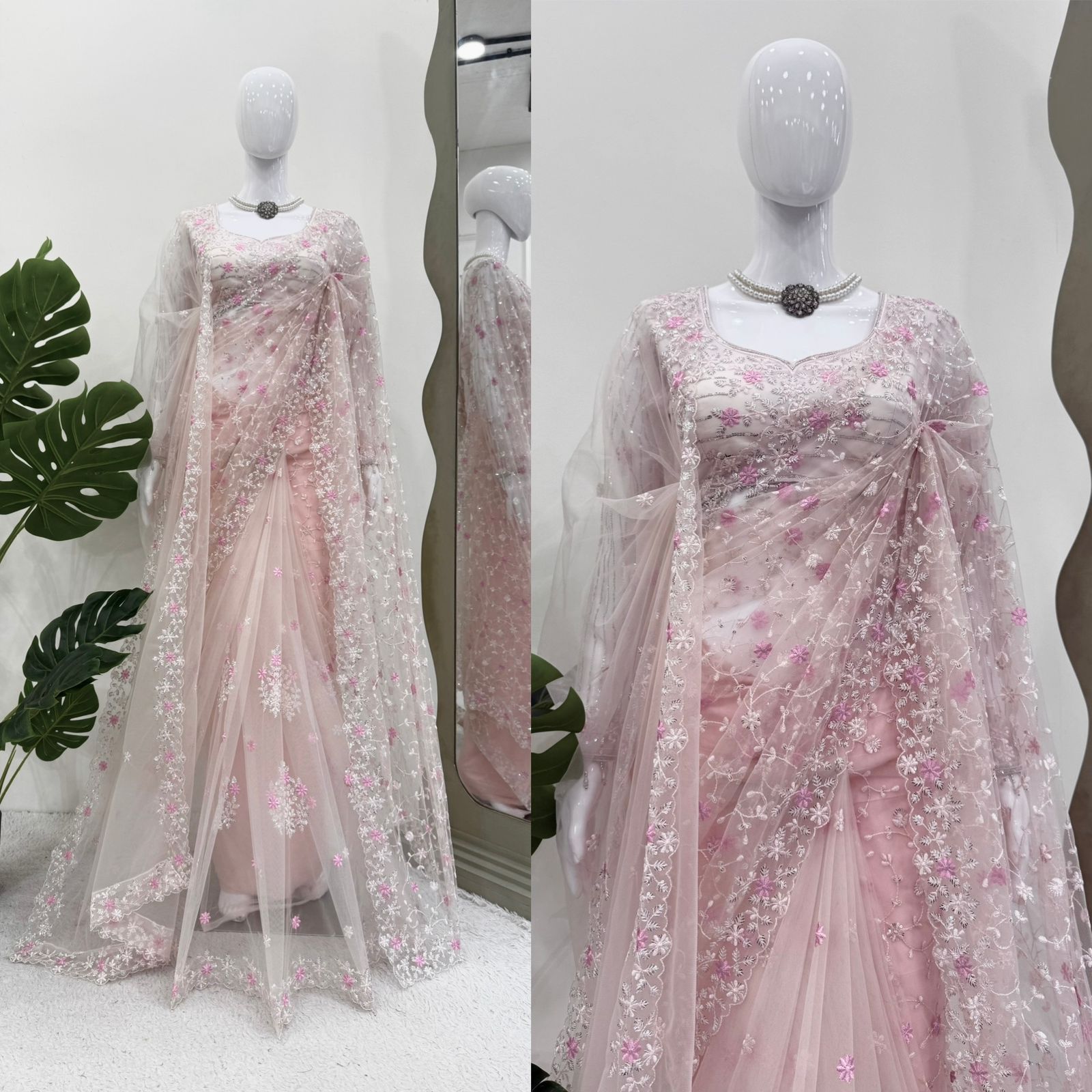 💖 Premium Soft Net Embroidered Saree – A Glamorous Festive Special 💖