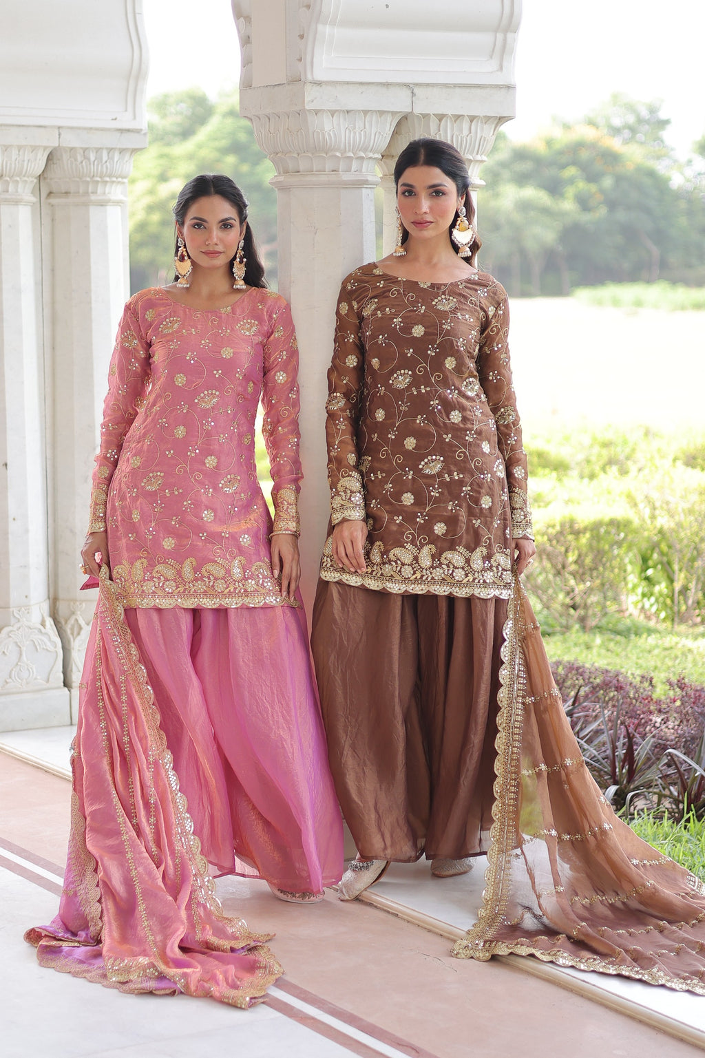 💫 Rich Sequins & Zari Fendy Sharara Suit – Fully Stitched Collection