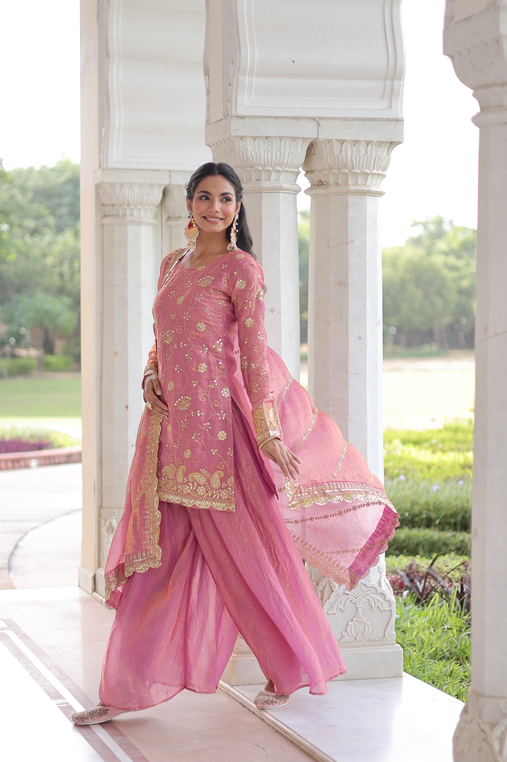 💫 Rich Sequins & Zari Fendy Sharara Suit – Fully Stitched Collection