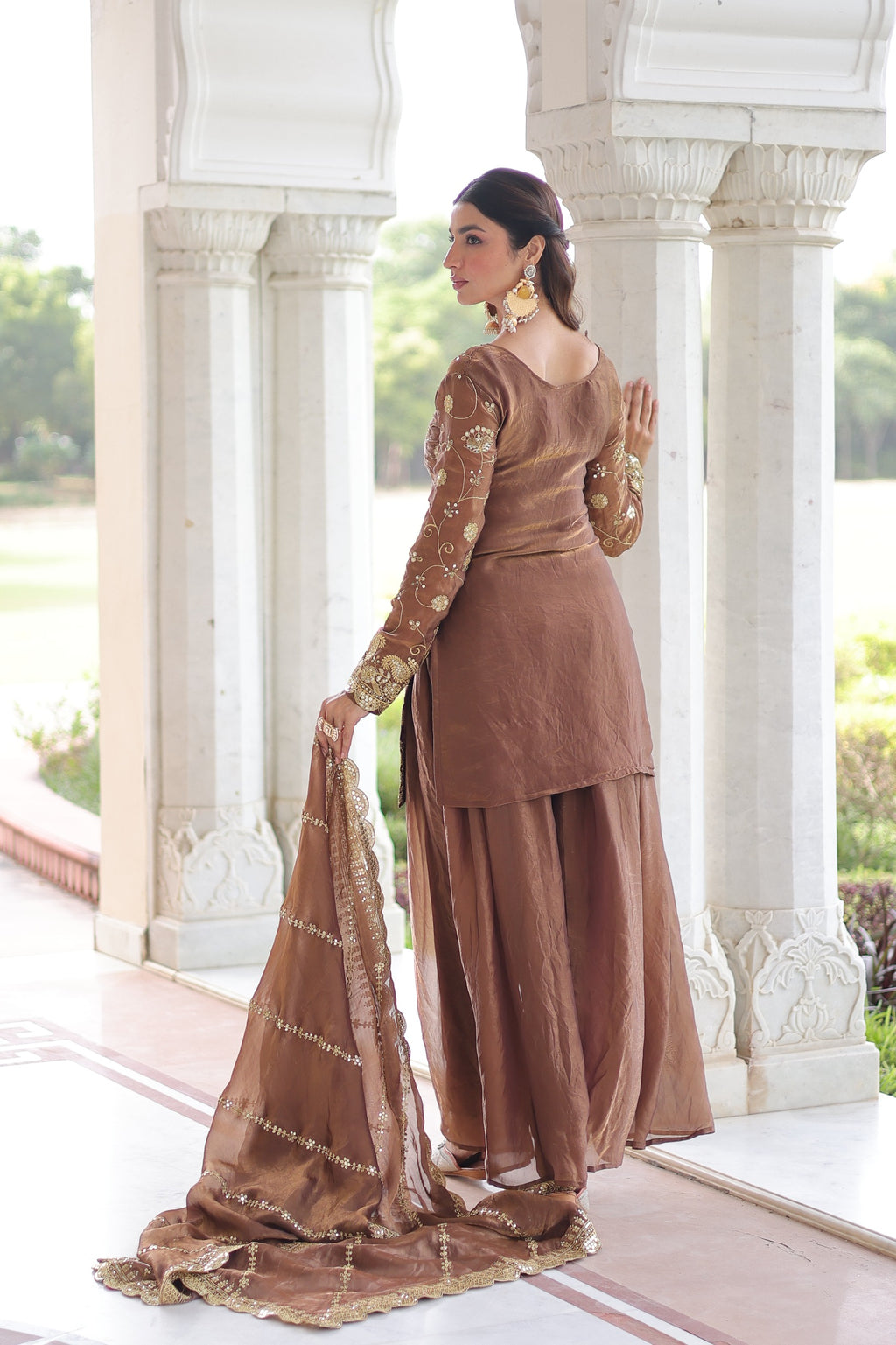 💫 Rich Sequins & Zari Fendy Sharara Suit – Fully Stitched Collection