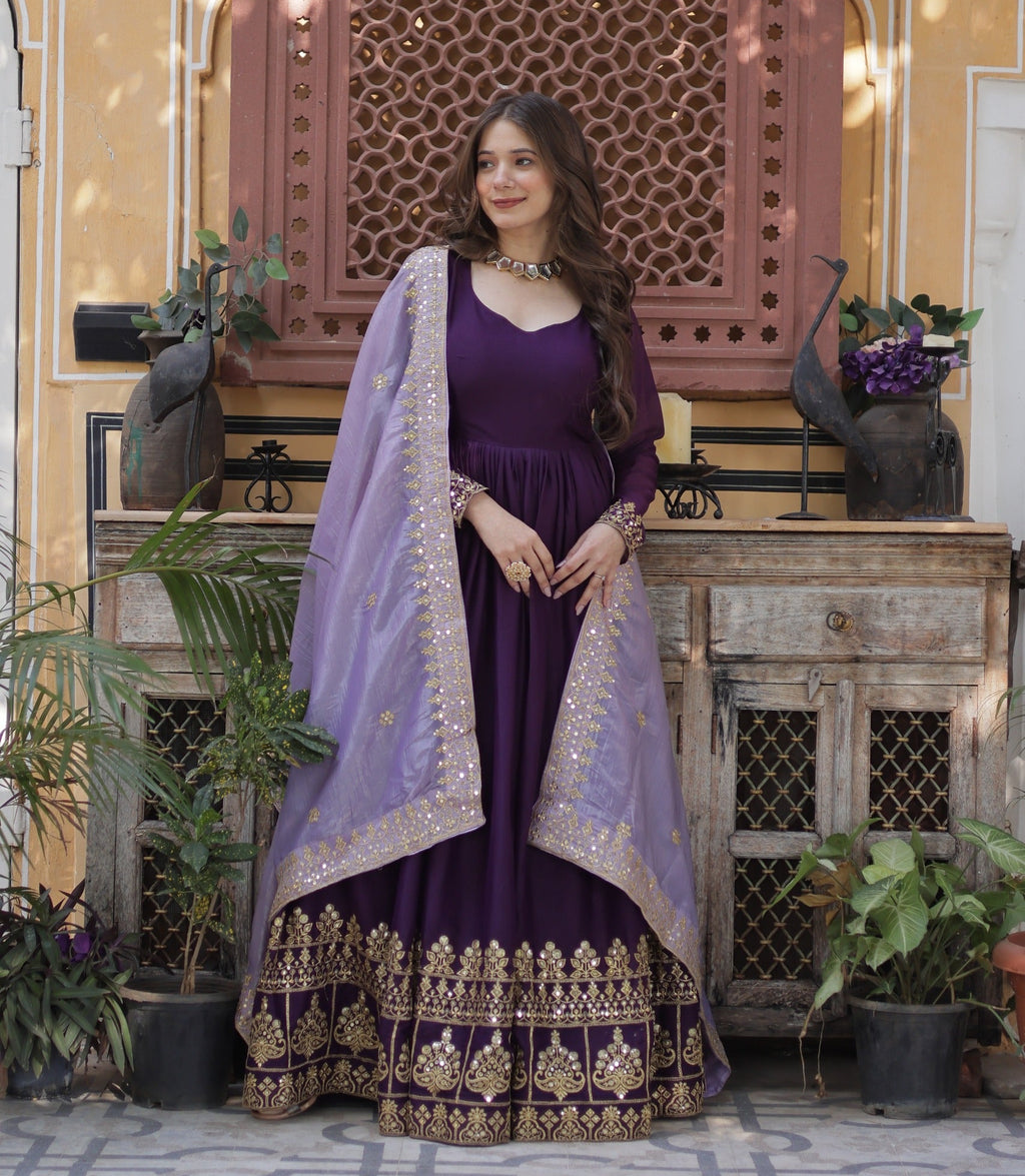 🌺 Exclusive Partywear Readymade Gown & Dupatta Set – Premium Edition 🌺