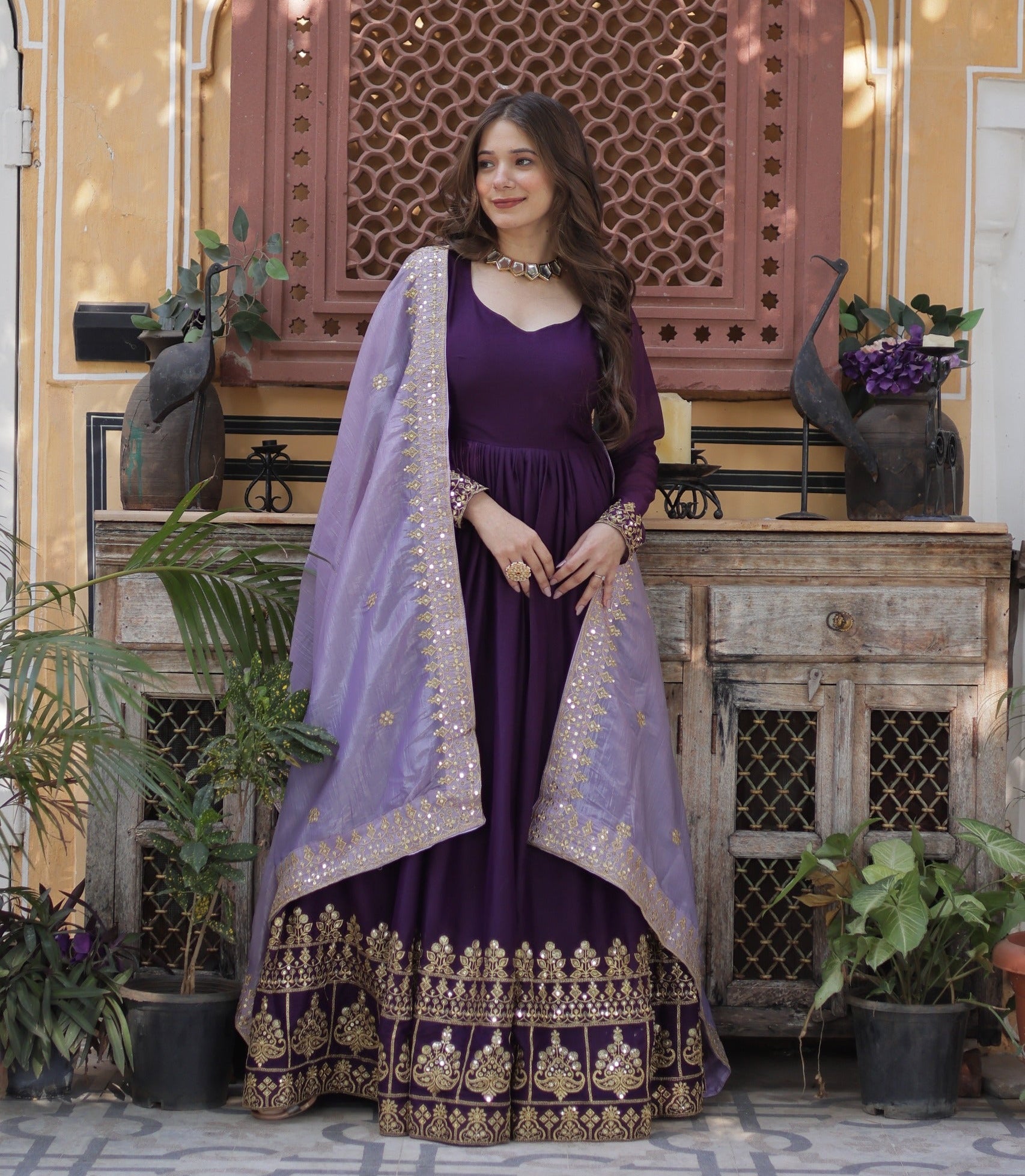 🌺 Exclusive Partywear Readymade Gown & Dupatta Set – Premium Edition 🌺