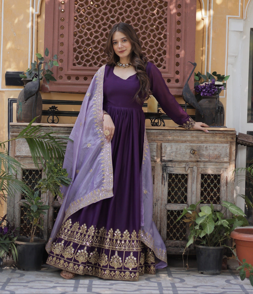 🌺 Exclusive Partywear Readymade Gown & Dupatta Set – Premium Edition 🌺