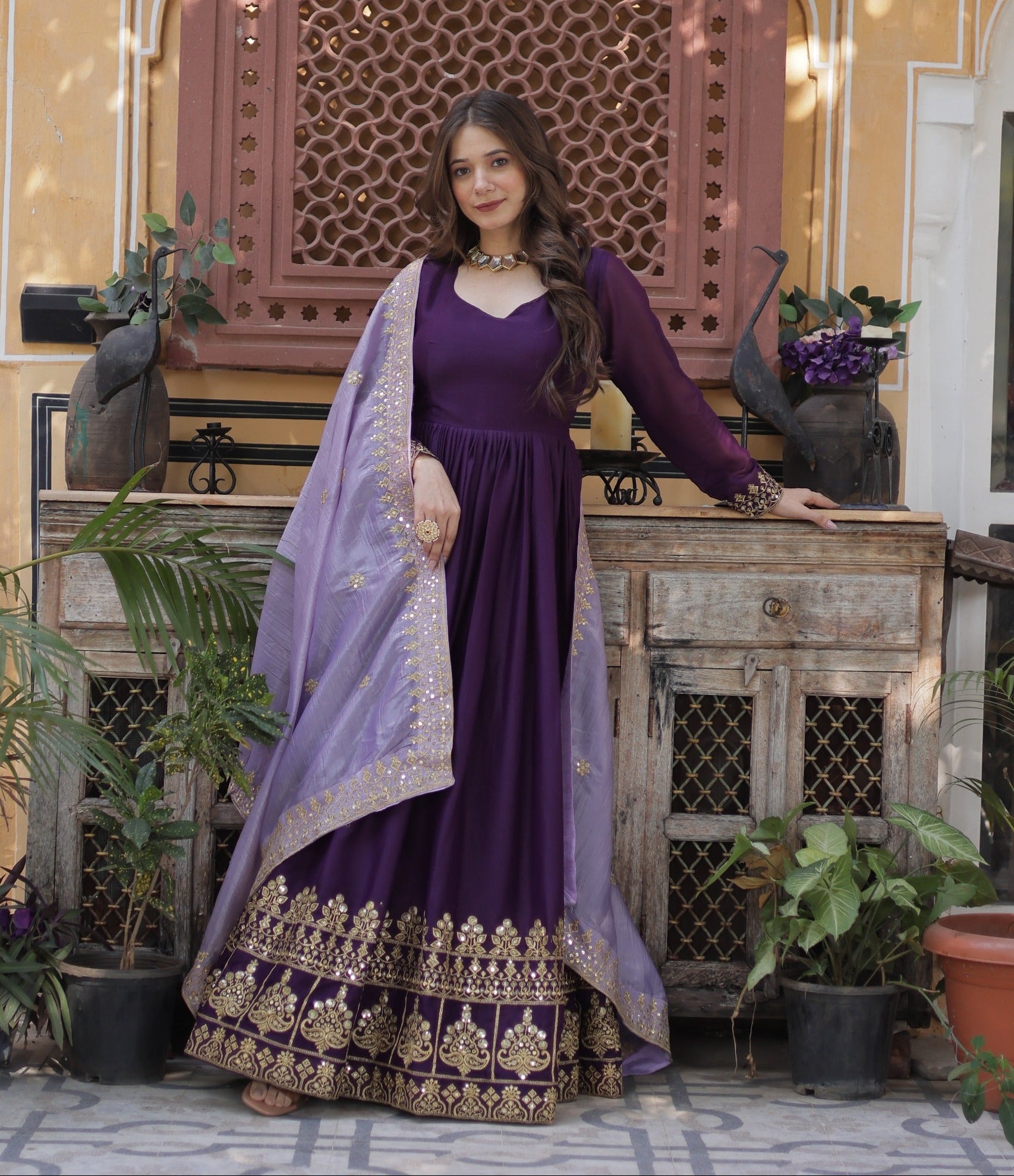 🌺 Exclusive Partywear Readymade Gown & Dupatta Set – Premium Edition 🌺