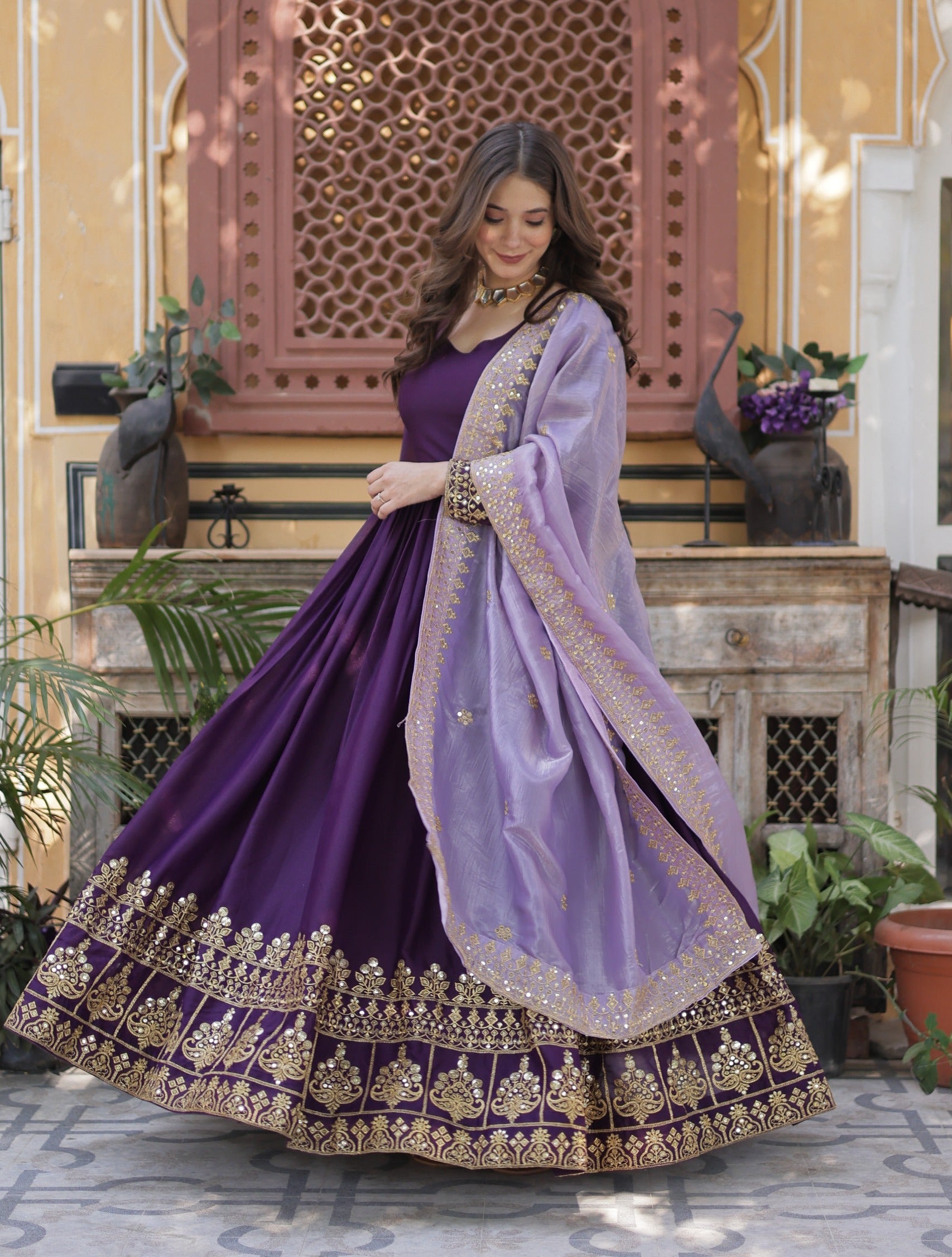 🌺 Exclusive Partywear Readymade Gown & Dupatta Set – Premium Edition 🌺