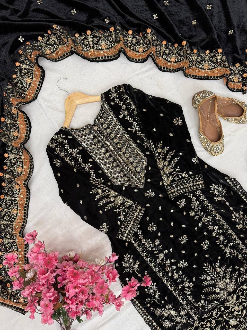 💫 Premium Designer Velvet Embroidered Suit Set – Winter Special Collection