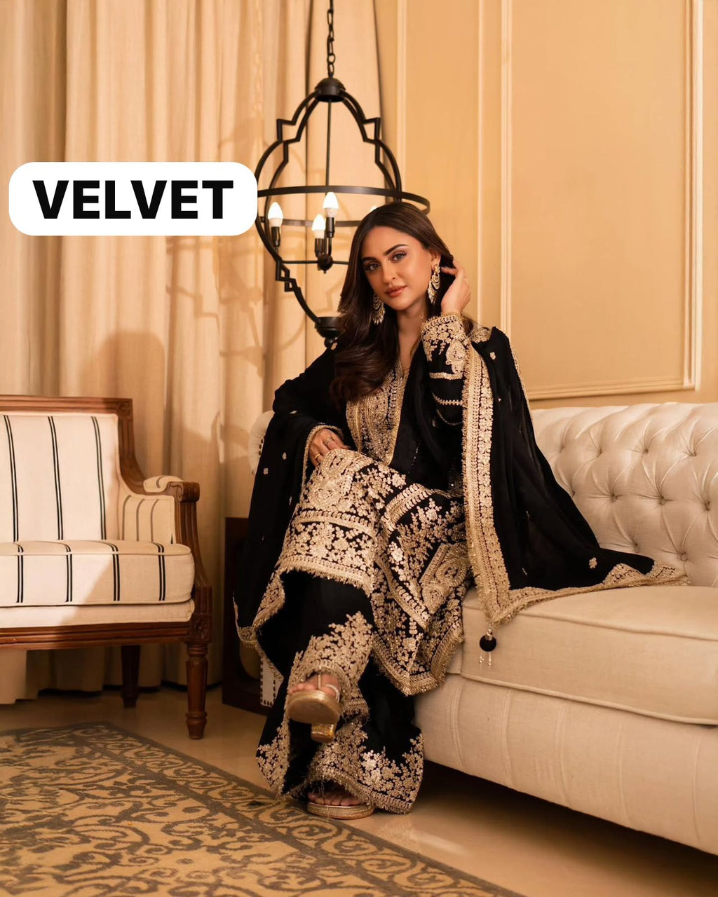 🔥 Exclusive Velvet Embroidered Suit Set With Designer Dupatta – A-One Quality 🔥