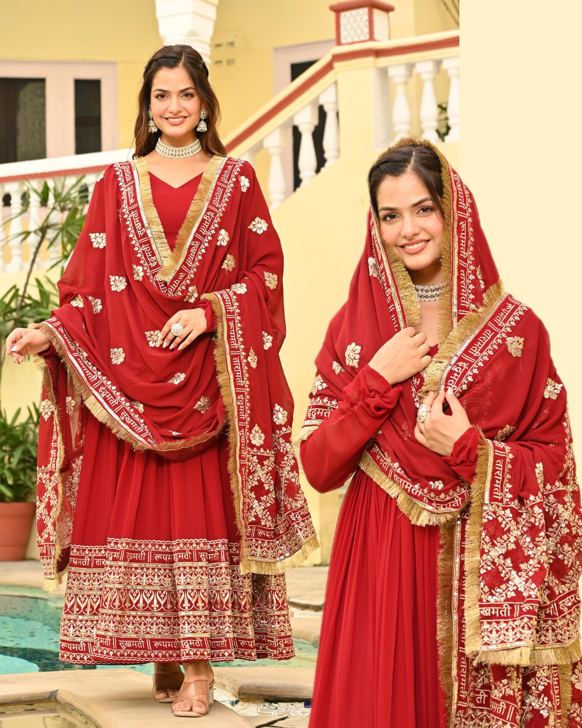 🌟 Premium Readymade Gown Collection with Embellished Lace Dupatta 🌟