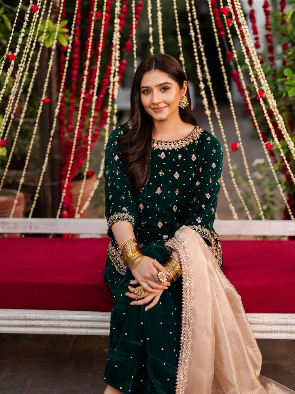 💫 Luxury Partywear Velvet Top–Sharara Set With Organza Dupatta | Fully Stitched 💫