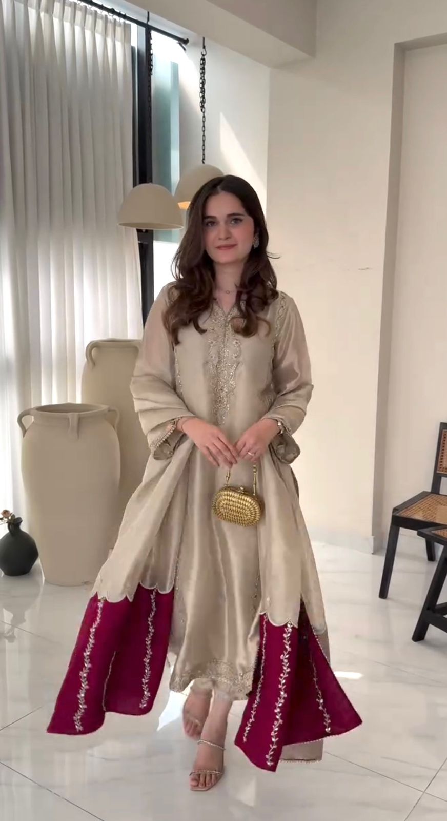 🔥 Luxury Designer Jimmy Choo Top-Plazzo-Dupatta Set | Fully Stitched 🔥