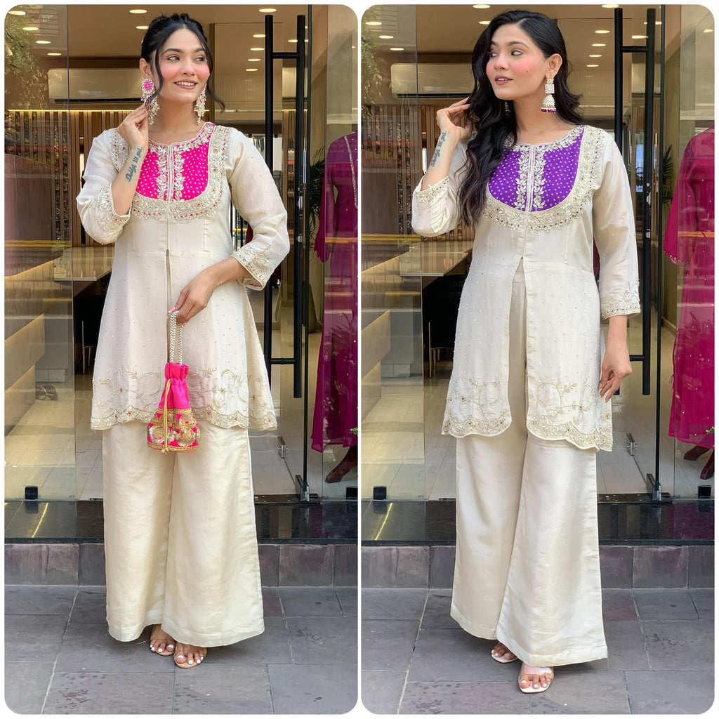 🔥 Luxury Partywear Co-Ord Set – Premium Roman Silk Edition 🔥