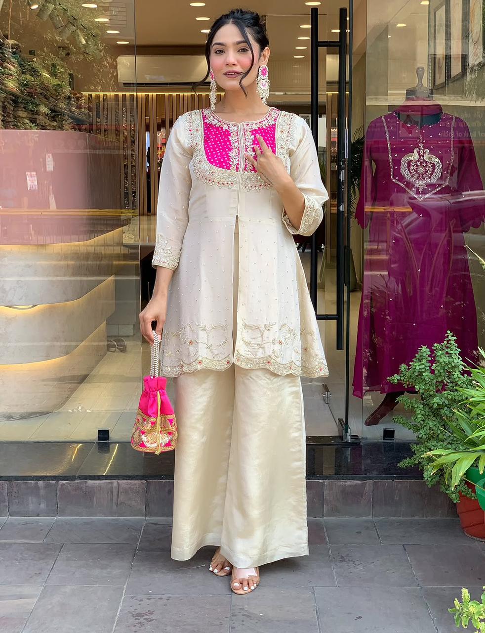 🔥 Luxury Partywear Co-Ord Set – Premium Roman Silk Edition 🔥