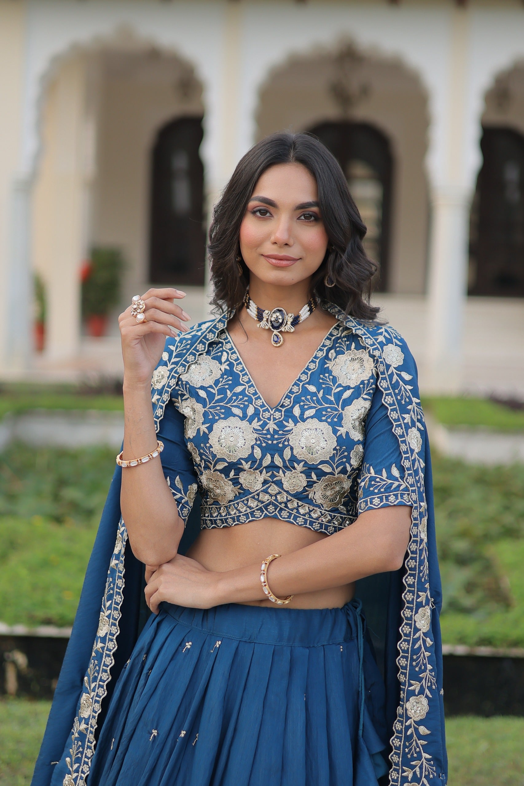 ✨ Premium Vichitra Silk Lehenga Choli with Heavy Sequins & Thread Embroidery ✨