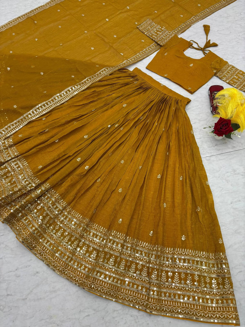 🔥 Trending Festival Lehenga Choli with Heavy Thread & Sequins Work 🔥