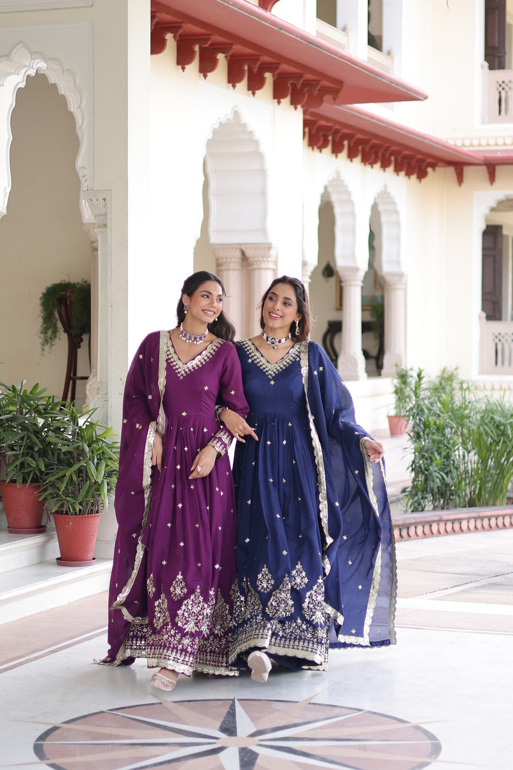 🔥 New Arrival: Designer Vichitra Silk Gown with Canvas Patta Finish 🔥