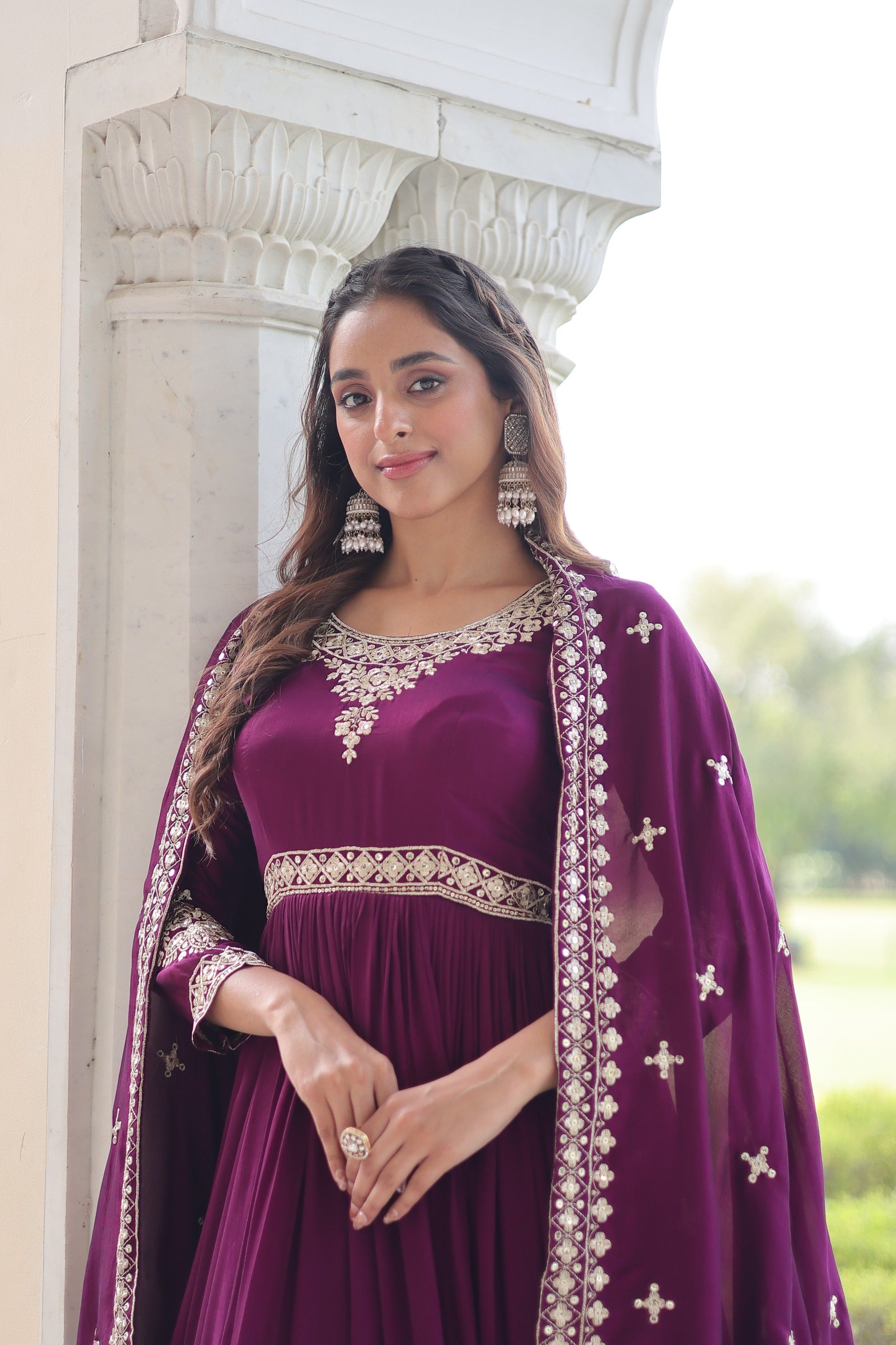 🔥 New Arrival 2026: Designer Gown with Rich Embroidery & Lace Dupatta 🔥