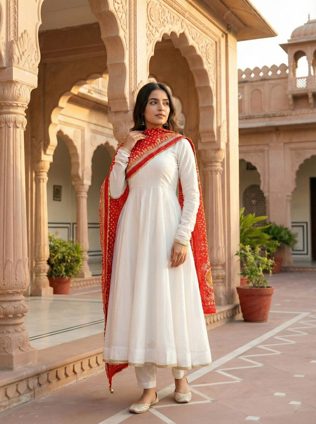 👑 Elegant Fully Flared Roman Silk Gown Set – Ready to Wear 👑