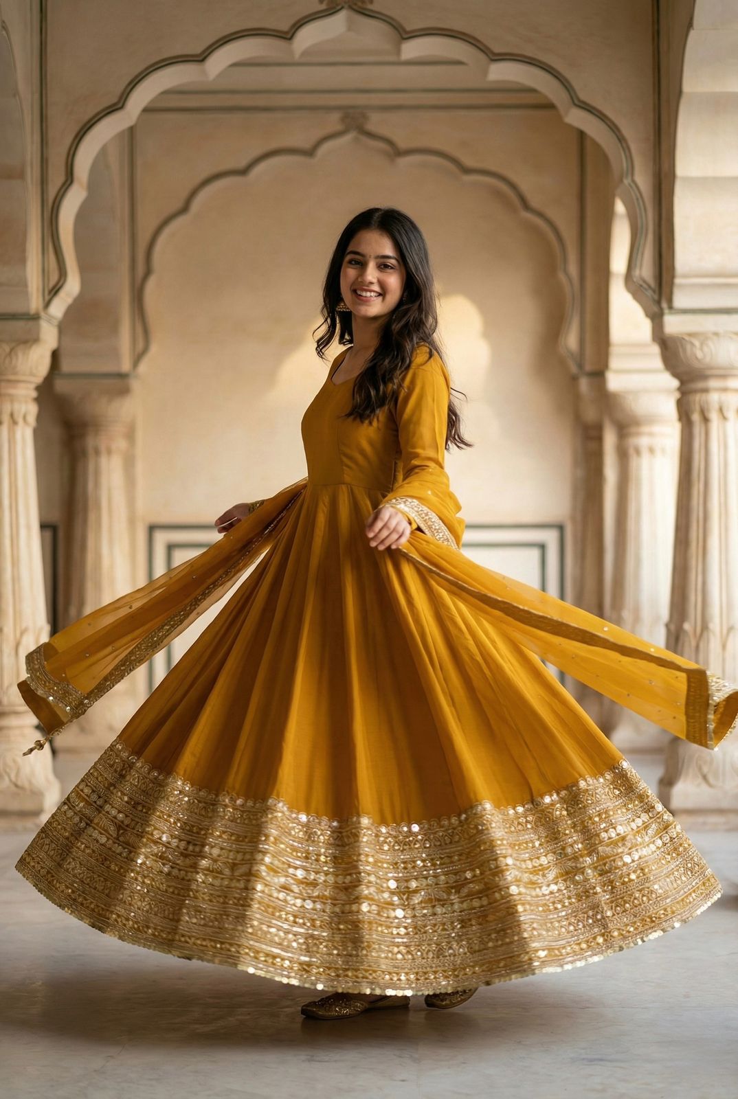 💖 Premium Designer Anarkali Gown–Bottom–Dupatta Set | Showroom Finish 💖